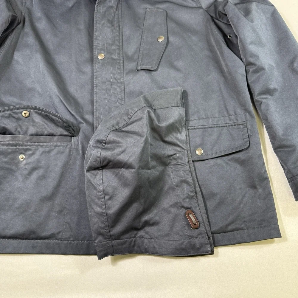 Banana Republic Jacket Mens XL Navy Hooded Utility Field Coat Corduroy Trim EUC
